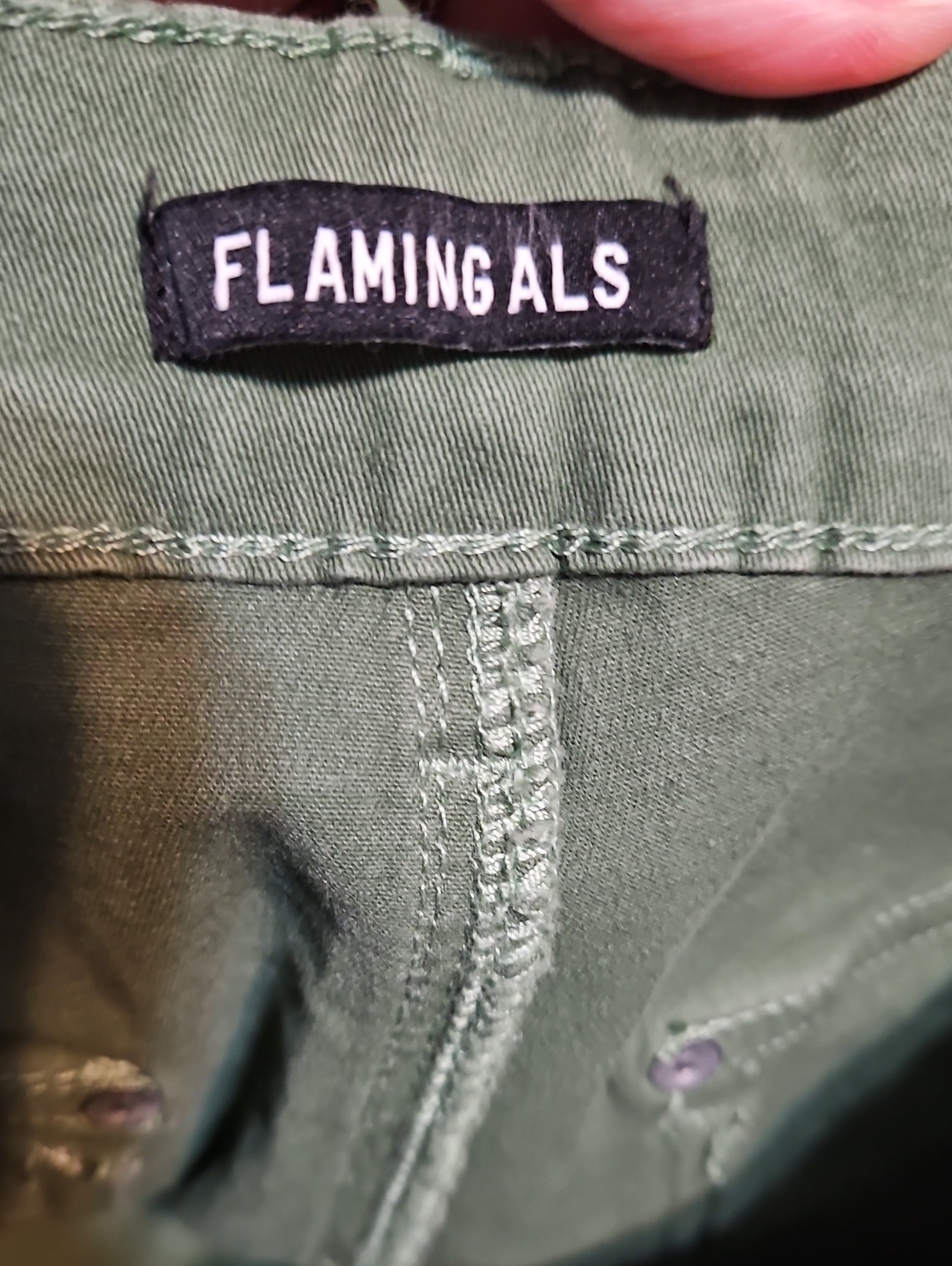 Flamingals High-Rise Wide-Leg Green Utility Cropped Jeans-NWT - Picture 7 of 9
